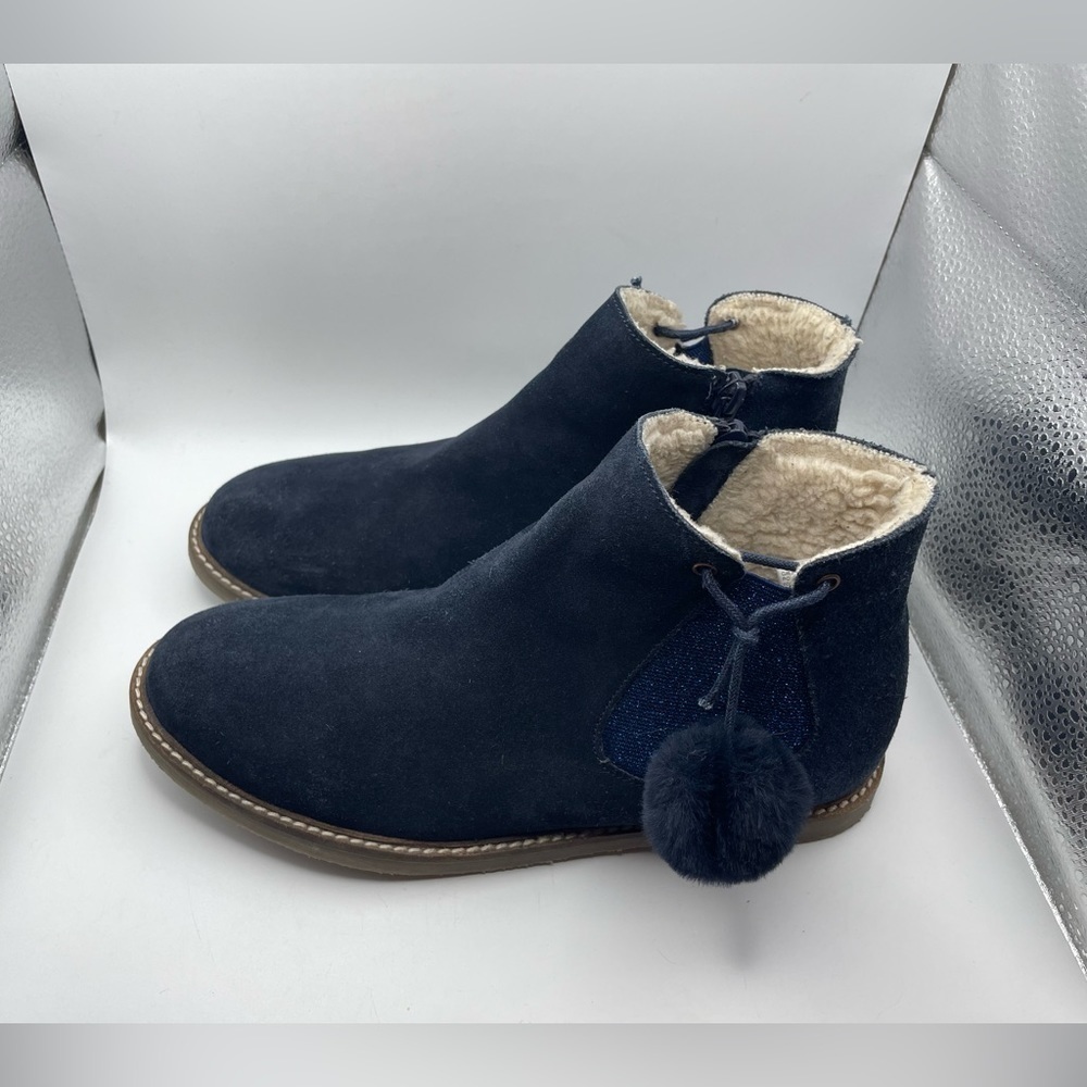 Boden blue suede sparkly ankle boots size EU 38